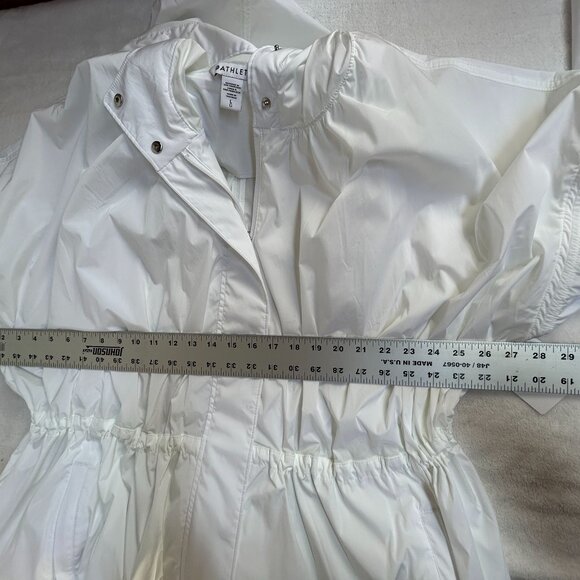 Athleta Women’s Trade Winds Jacket Hooded Full Zip White Large Travel New $249 - Picture 5 of 7